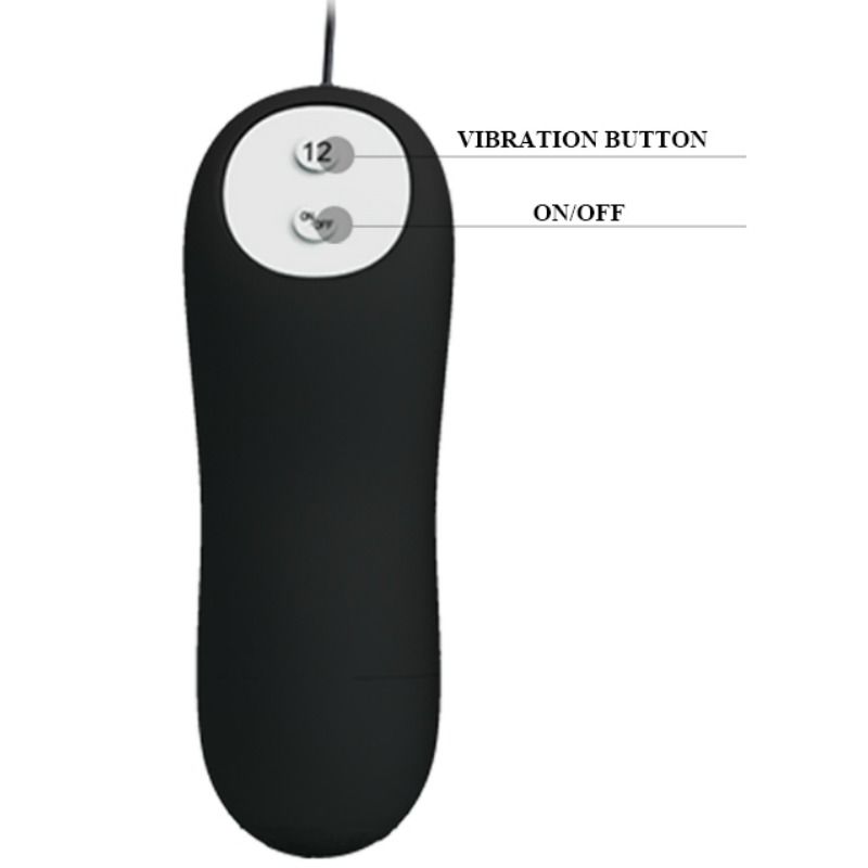 Pretty Love - Plug Anal Silicona Forma Ancla 12 Modos Vibracion Negro