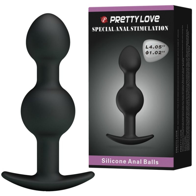 Plug Pretty Love - Bolas Anales Silicona Estimulacion Especial 10.3 Cm - Negro