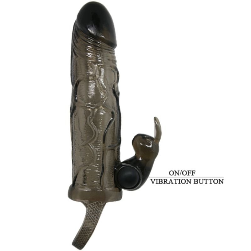 Baile - Brave Man Funda Realistica Pene Con Rabbit 16.5 Cm Negro