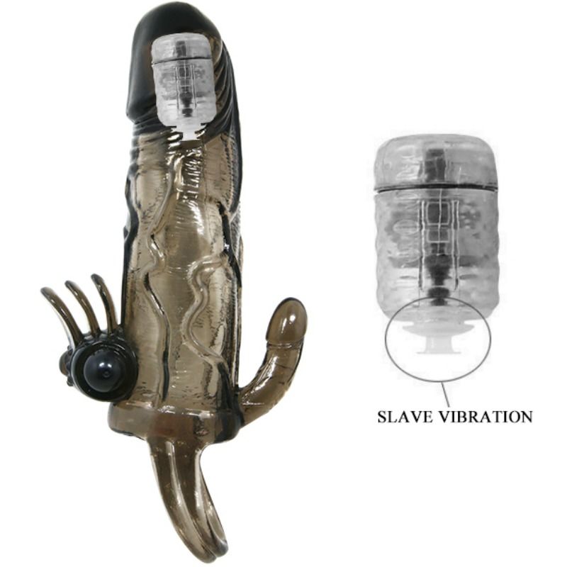 Baile - Brave Man Funda Pene Anal Y Clitoris Vibrador 16.5 Cm Negro