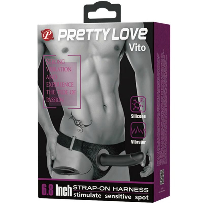 Pretty Love - Vito Strap On Con Dildo Hueco Y Vibracion 17.3 Cm