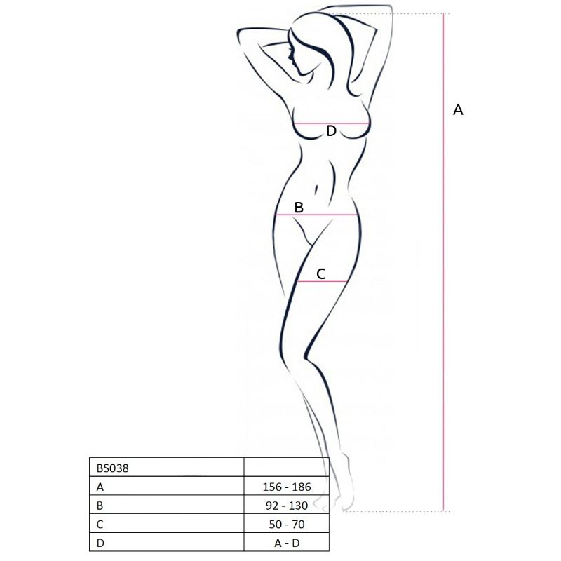 Passion - Woman Bs038 Bodystocking Blanco Talla Única