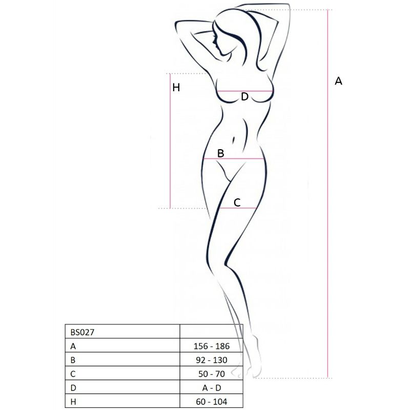 Passion - Woman Bs027 Bodystocking Estilo Vestido Negro Talla Única