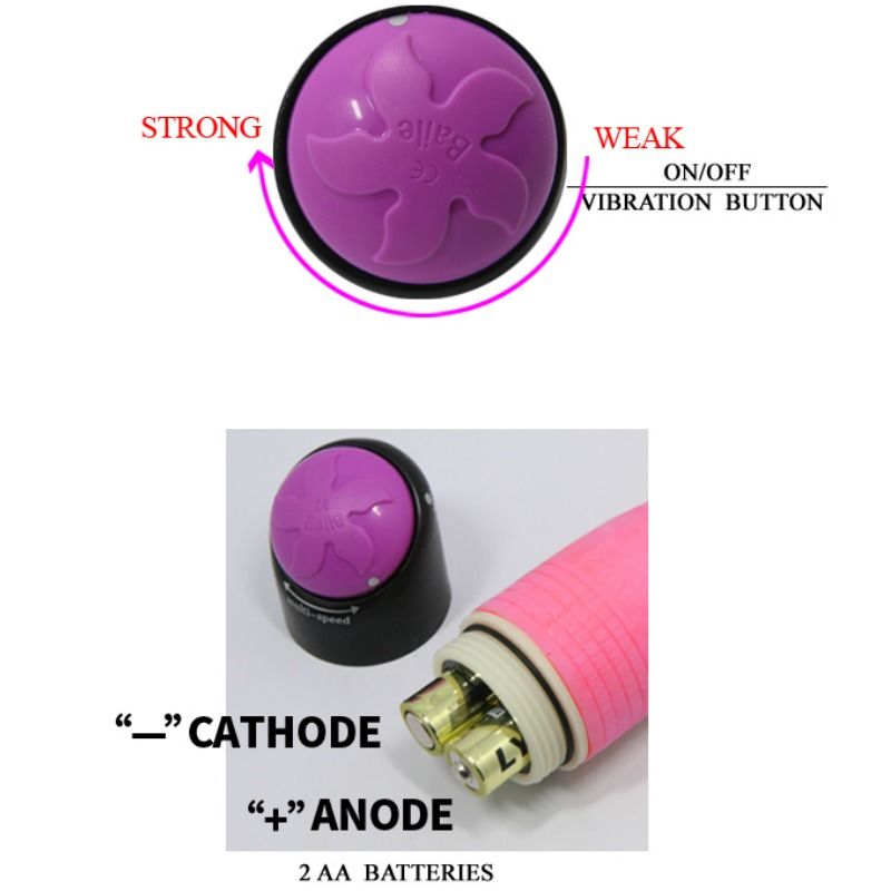 Baile - Colorful Sex Vibrador Realístico Rosa 23 Cm