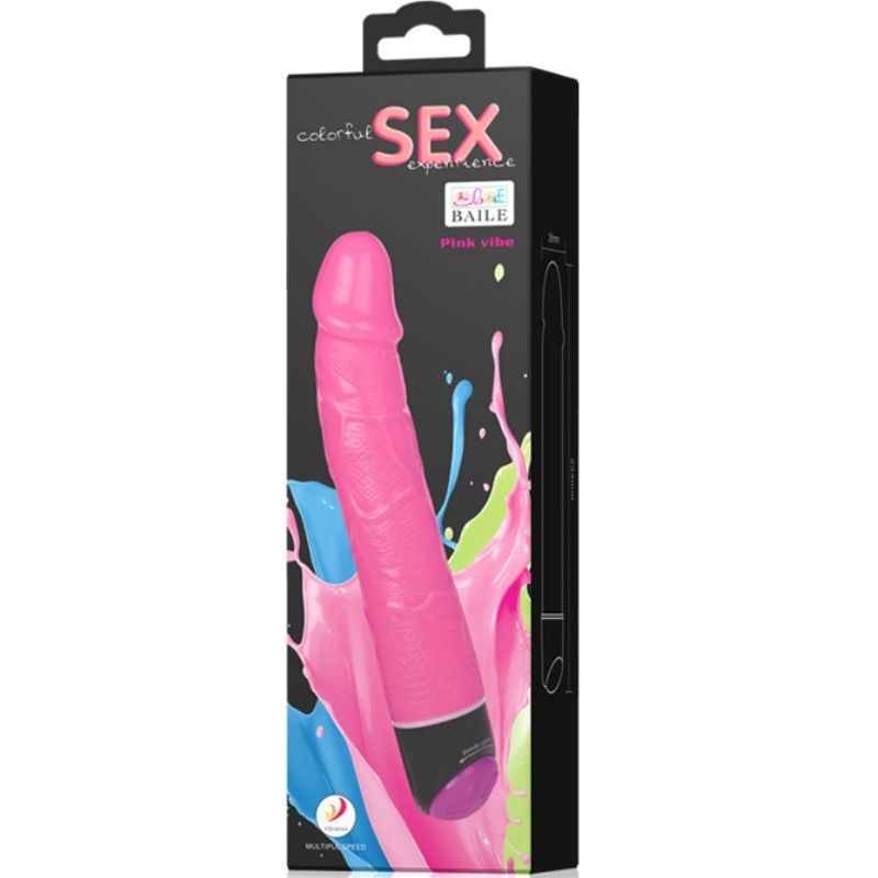 Baile - Colorful Sex Vibrador Realístico Rosa 23 Cm