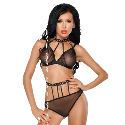Me-Seduce - Dotty Set Dos Piezas Negro S/M