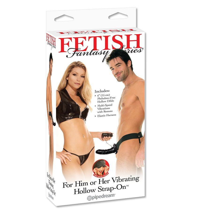 Fetish Fantasy Series Arnés Para Él Y Para Ella Con Dildo Hueco Vibrador Negro