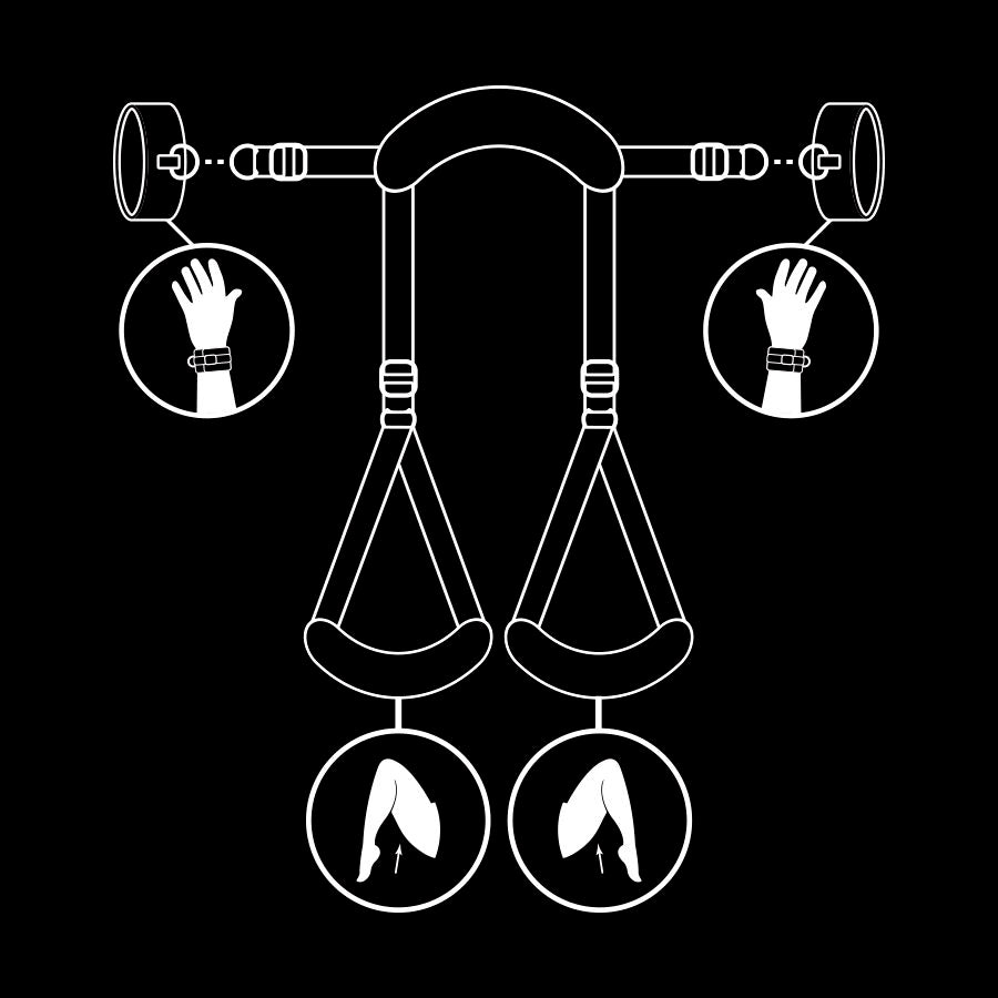 Fetish Submissive Posición Piernas Abiertas Con Esposas Con Forro De Nopreno