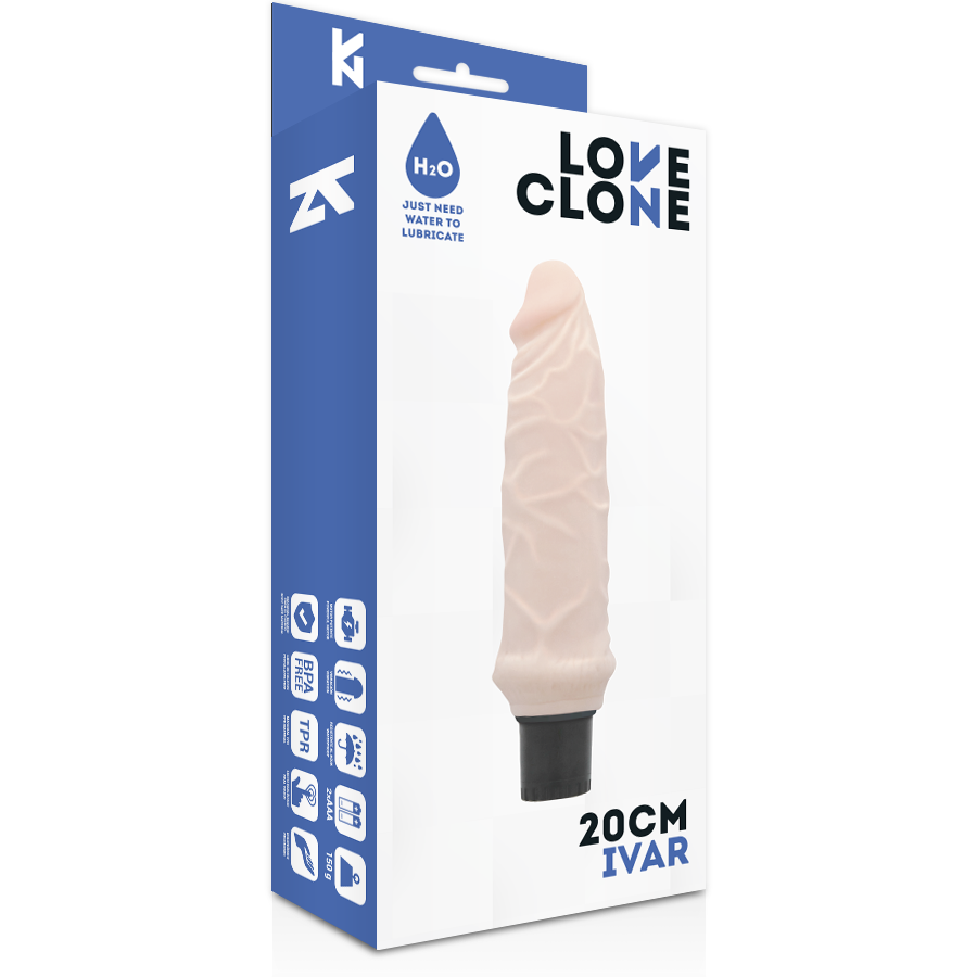 Loveclone - Ivar Vibrador Realístico Self Lubrication 20 Cm -o- 3.7 Cm