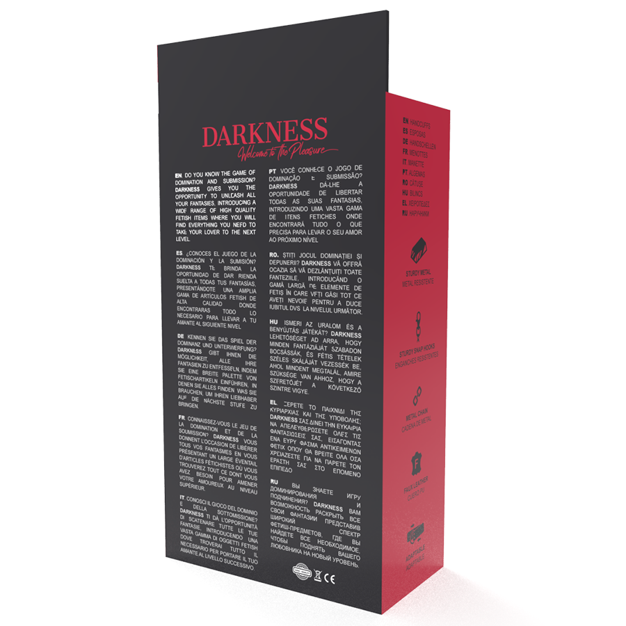 Darkness - Esposas Ajustables Manos Leather Negro