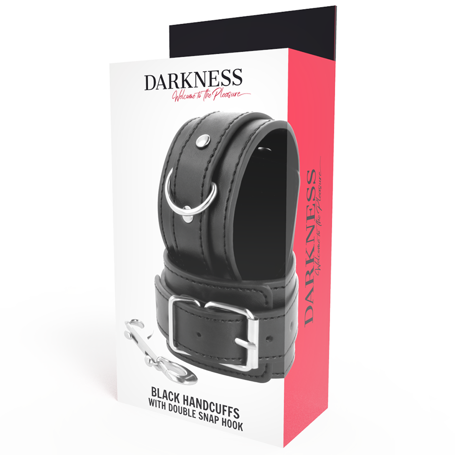 Darkness - Esposas Ajustables Negro Con Doble Cinta Refuerzo