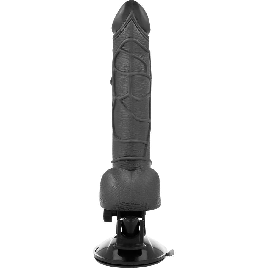 Basecock - Vibrador Realistico Control Remoto Negro Con Testiculos 19.5 Cm -O- 4 Cm