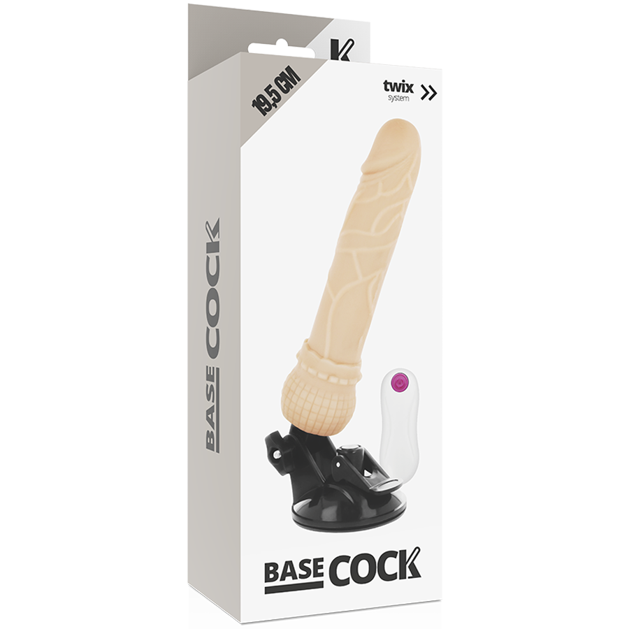 Basecock - Vibrador Realistico Control Remoto Natural 19.5 Cm -O- 4 Cm