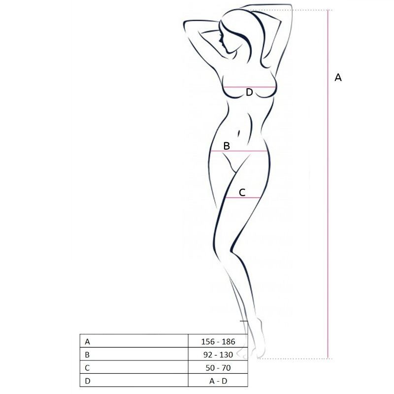 Passion - Woman Bs053 Bodystocking Blanco Talla Única
