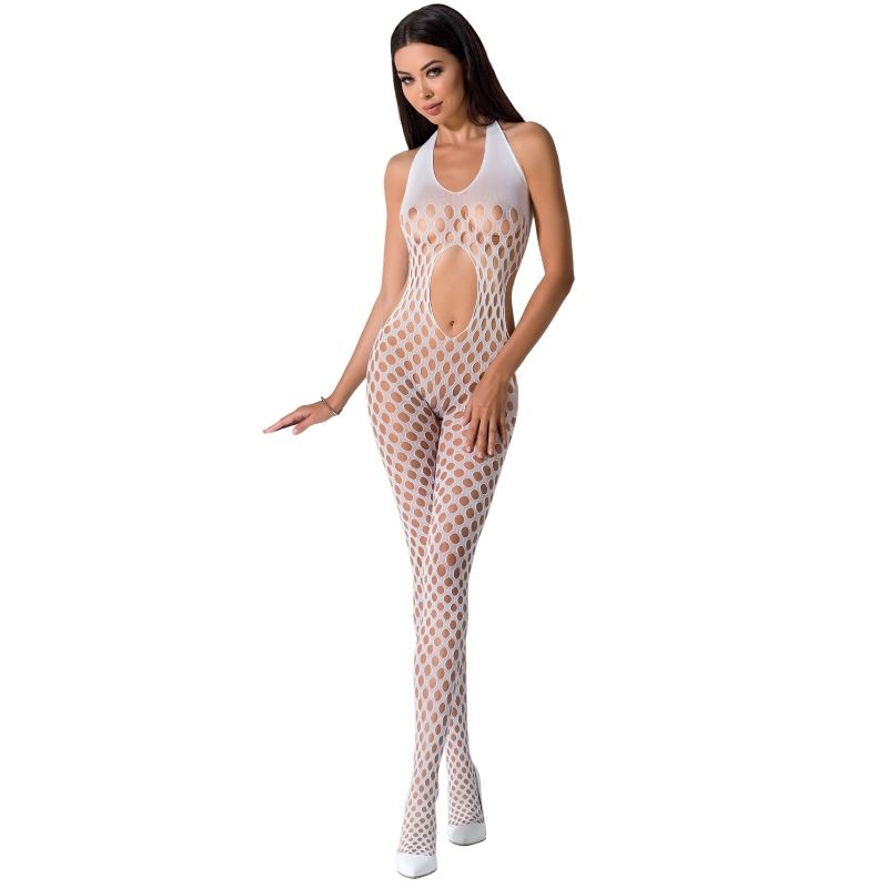 Passion - Woman Bs065 Bodystocking Blanco Talla Unica
