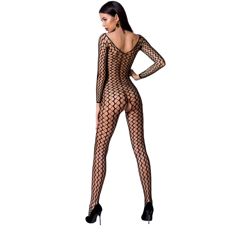 Passion - Woman Bs068 Bodystocking Negro Talla Única
