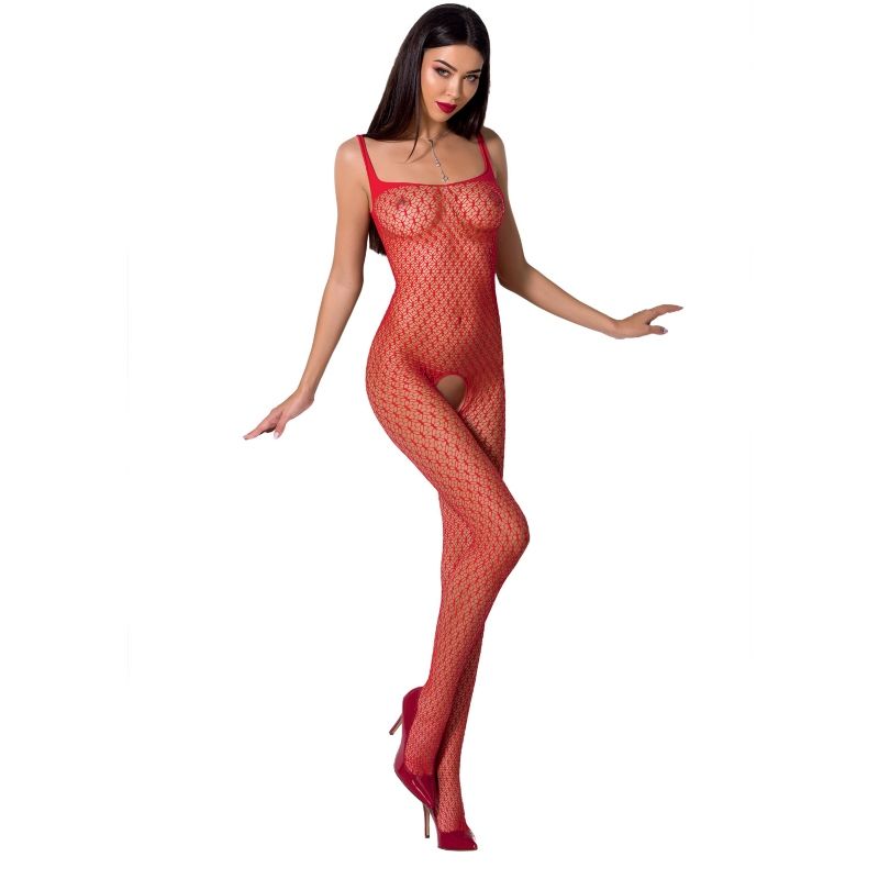 Passion - Woman Bs071 Bodystocking Rojo Talla Unica