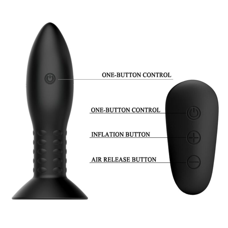 Mr Play - Plug Con Bolas Rotadoras Negro Control Remoto