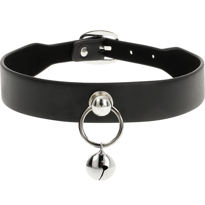 Coquette Chic Desire - Collar Cuero Vegano Accesorio Woman Cascabel/Aro