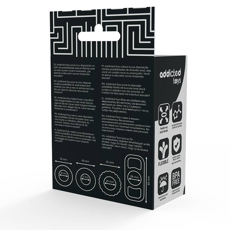 Addicted Toys - Set 4 Anillos Silicona Para El Pene