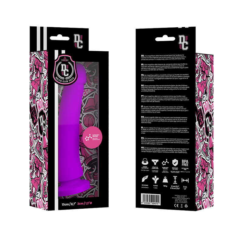Delta Club - Dildo Realista Lila Silicona Medica 17 Cm -o- 3 Cm