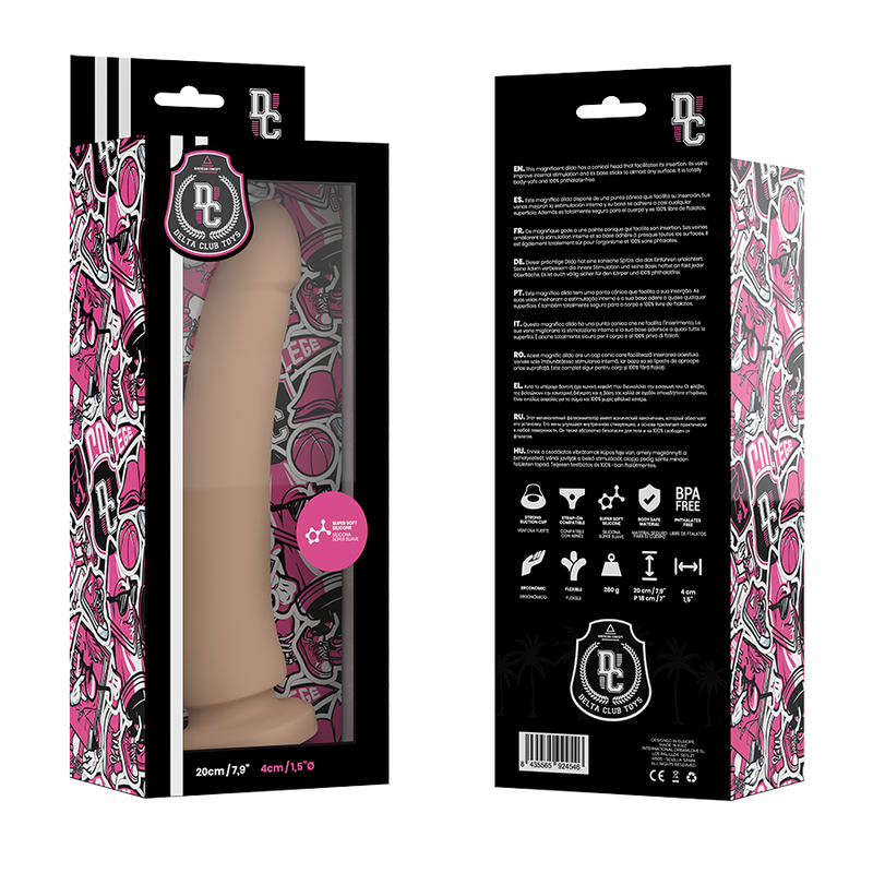 Delta Club - Dildo Realista Natural Silicona Medica 20 Cm -o- 4 Cm