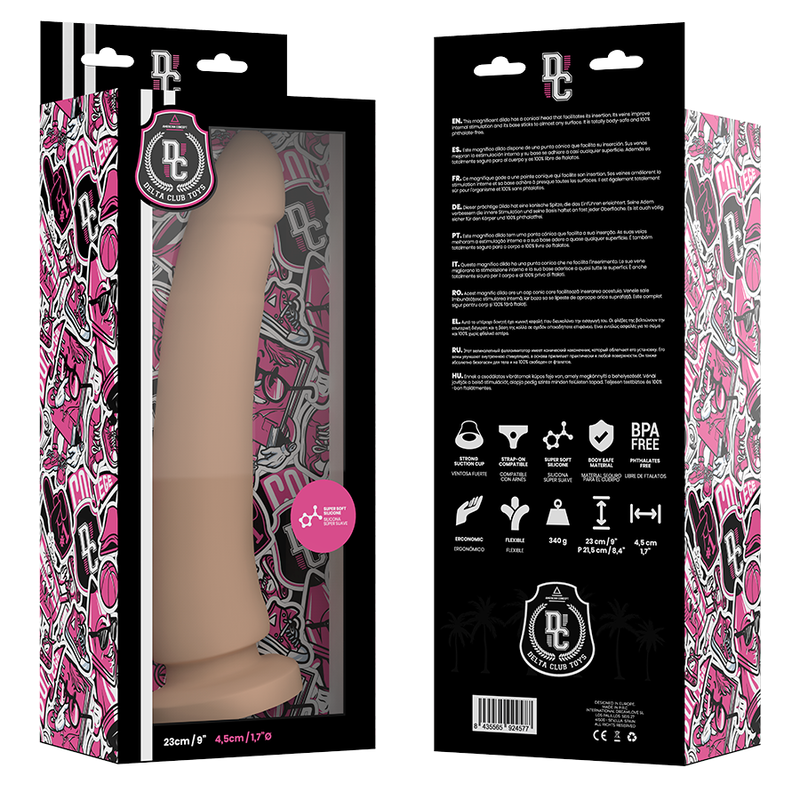 Delta Club - Dildo Realista Natural Silicona Medica 23 Cm -o- 4.5 Cm