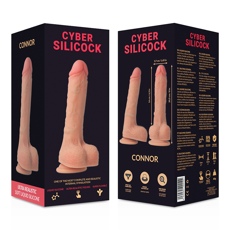 Cyber Silicock - Connor Realistico Silicona Liquida 20.5 Cm -O- 3.7 Cm