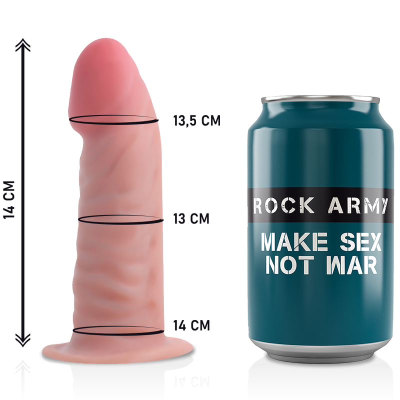 Rockarmy - Arnes + Dual Density Tiger Dildo Realista 14 Cm -O- 4.46 Cm