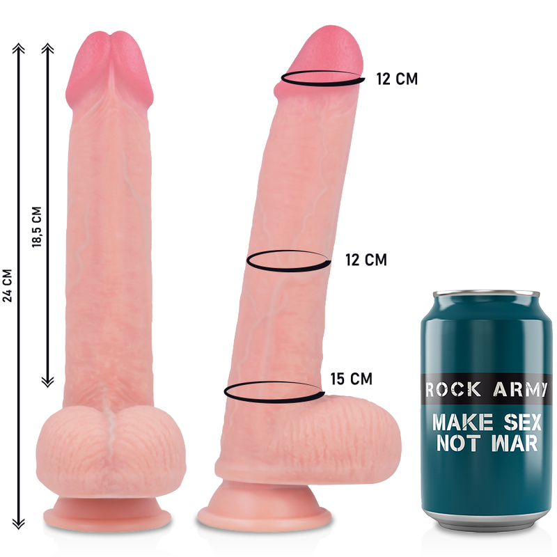Rockarmy - Arnés + Liquid Silicone Dildo Premium Kingcobra 24 Cm -O- 4.77 Cm