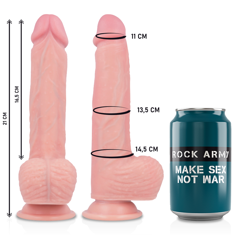 Rockarmy - Arnés + Liquid Silicone Dildo Premium Spitfire 21 Cm -O- 4.62 Cm