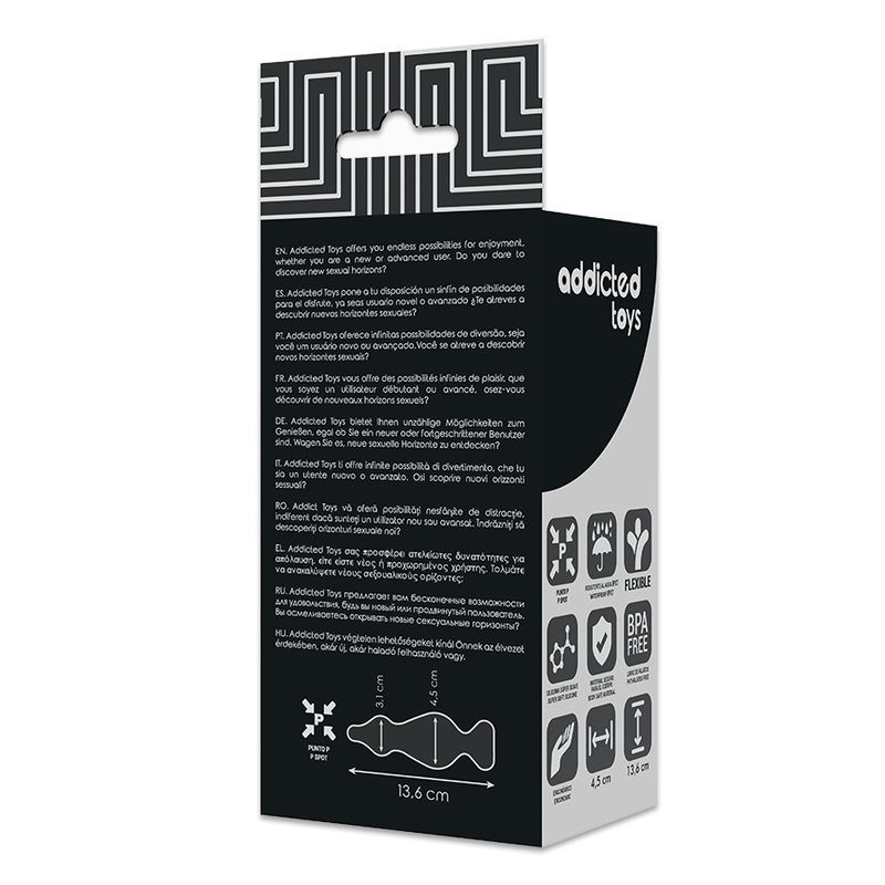 Addicted Toys - Anal Sexual Plug 13.6 Cm Negro