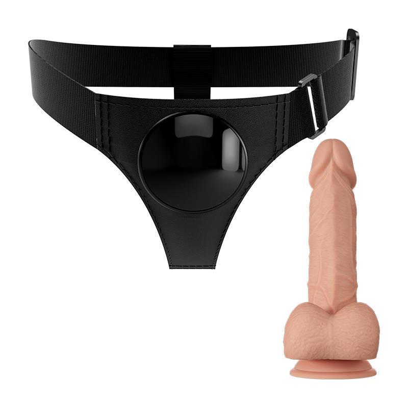 Pretty Love - Harness Briefs Arnés Universal Con Dildo Jerry 21.8 Cm Natural