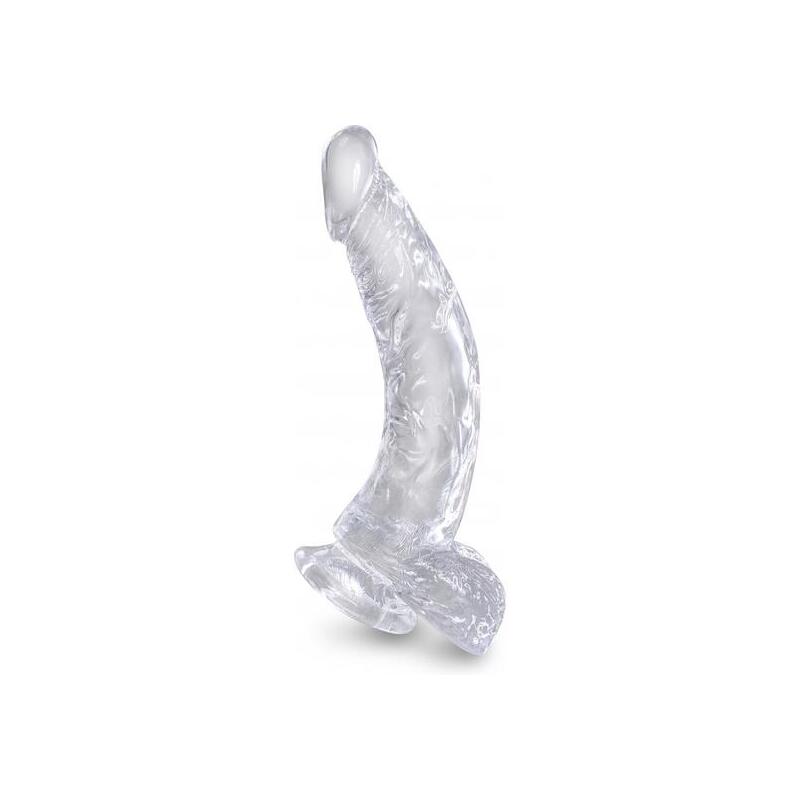 King Cock - Clear Pene Realistico Curvado Con Testiculos 16.5 Cm Transparente