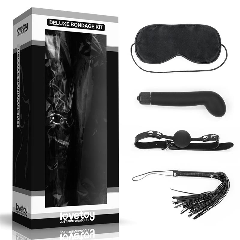 Kit Bondage Deluxe Con Vibrador Negro
