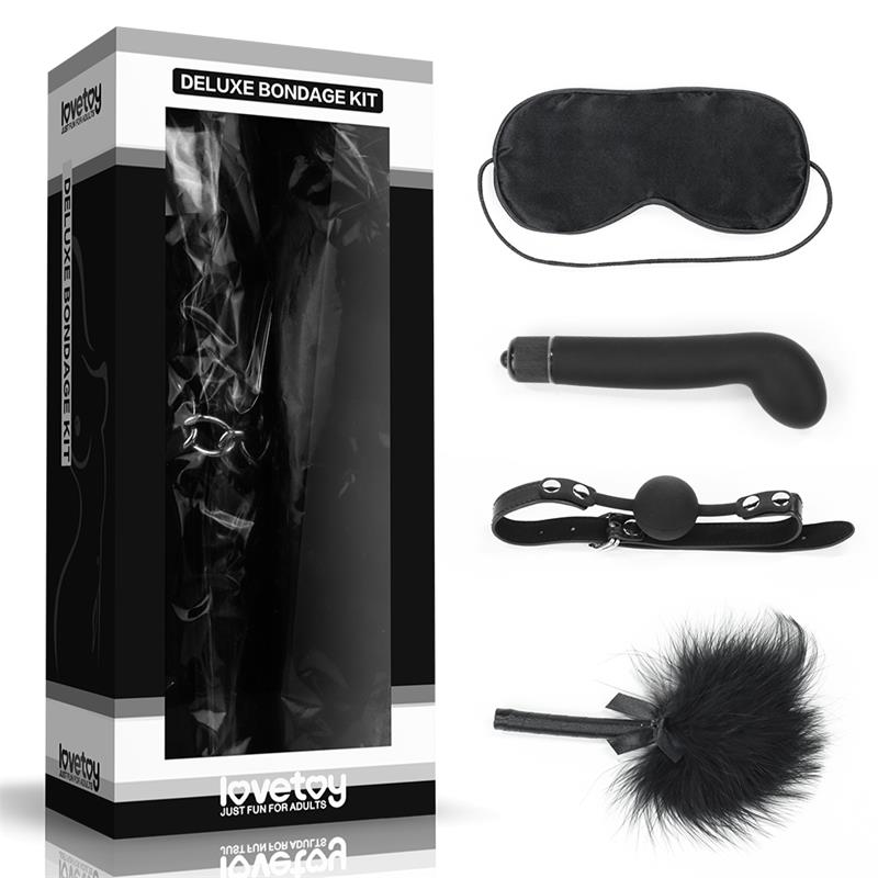 Kit Bondage Deluxe Con Vibrador Negro