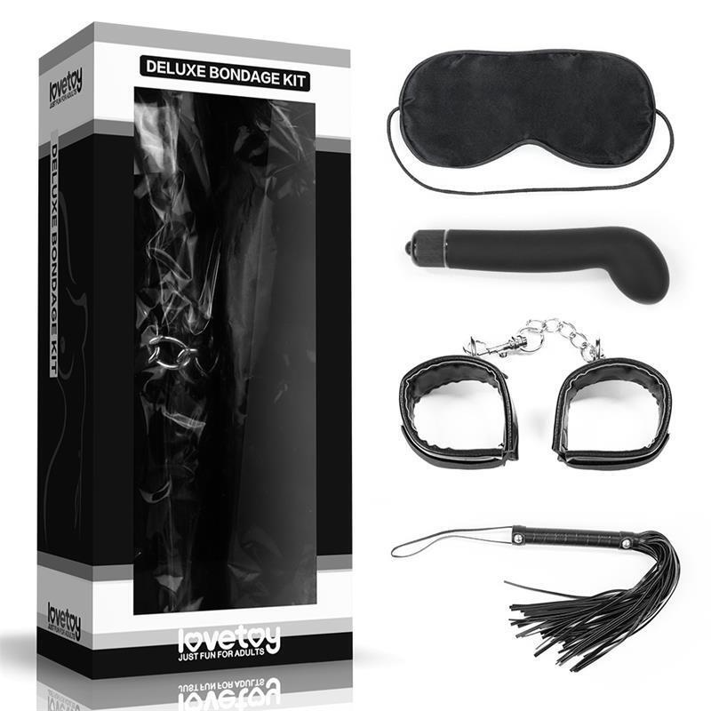 Kit Bondage Deluxe Con Vibrador Negro