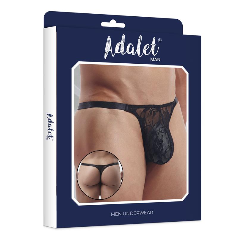 Luca Tanga De Encaje Negro Talla (Interno):S/M