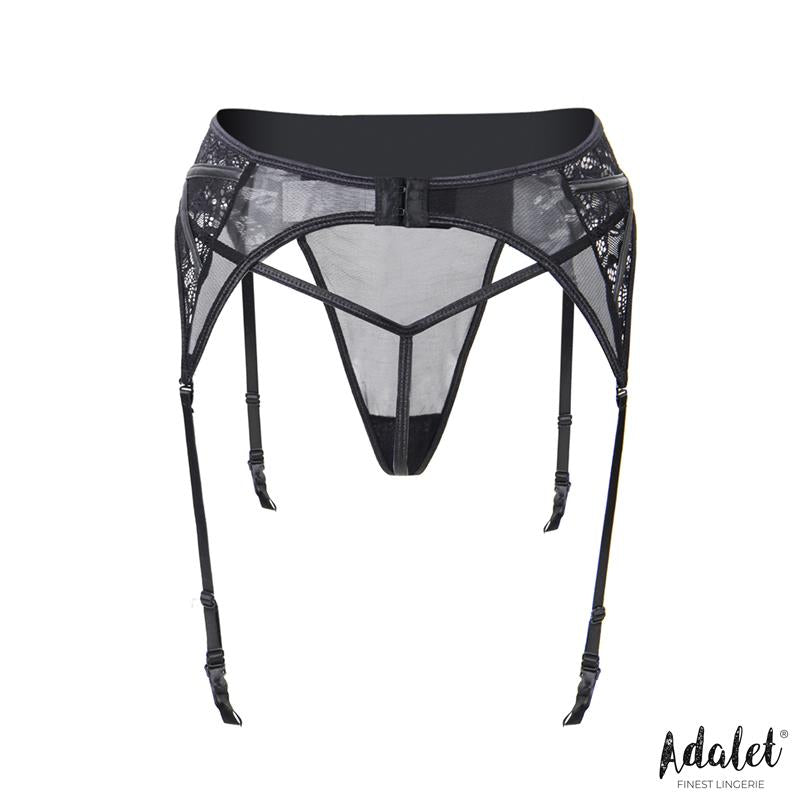 Luva Set De Liguero Con Encaje Floral Y Tanga Talla (Interno):S/M