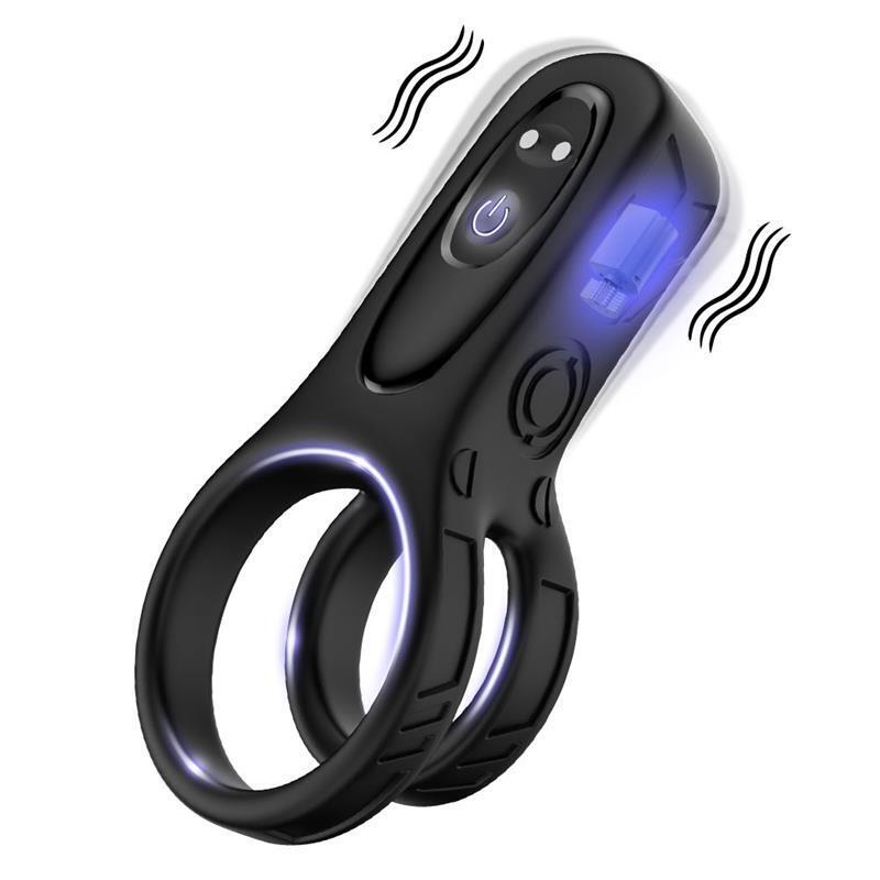 Mecha-Style Anillo Doble Para El Pene Con Vibracion