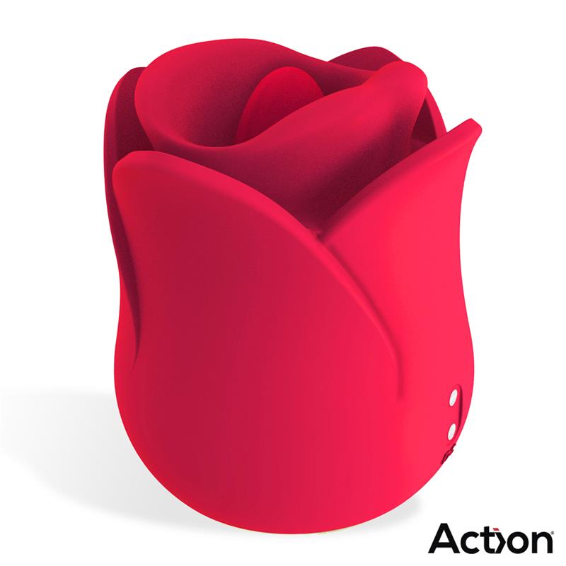 Meryl Estimulador Vibrador De Rosa Con Lengua 2 Motores