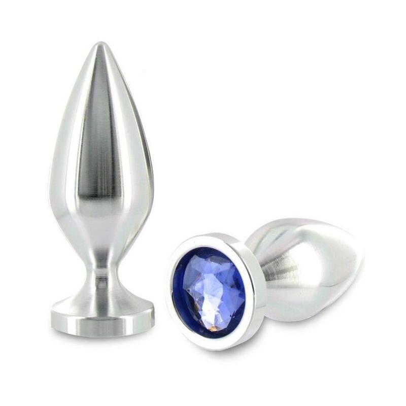 Metal Hard - Anal Plug Aliminum Color Cristal Mediano 8.89cm