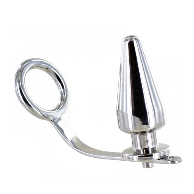 Metal Hard - Anillo Acero Con Plug Anal 45 X 50mm