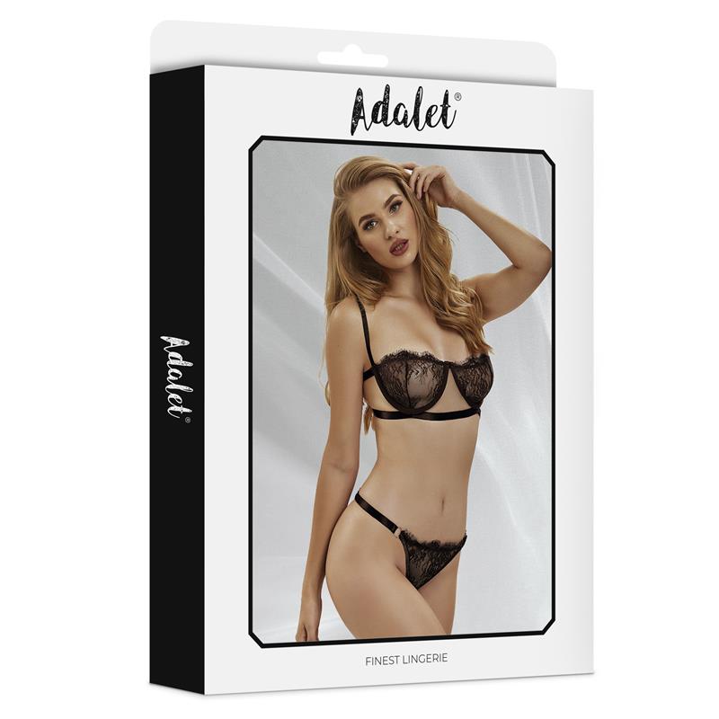 Mia Set Sujetador Y Tanga De Encaje Negro Talla (Interno):S/M