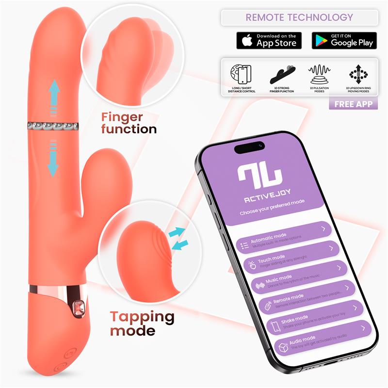 Mindy Vibrador Con Anillo De Bolas Up And Down, Finger Y Pulsación Con App