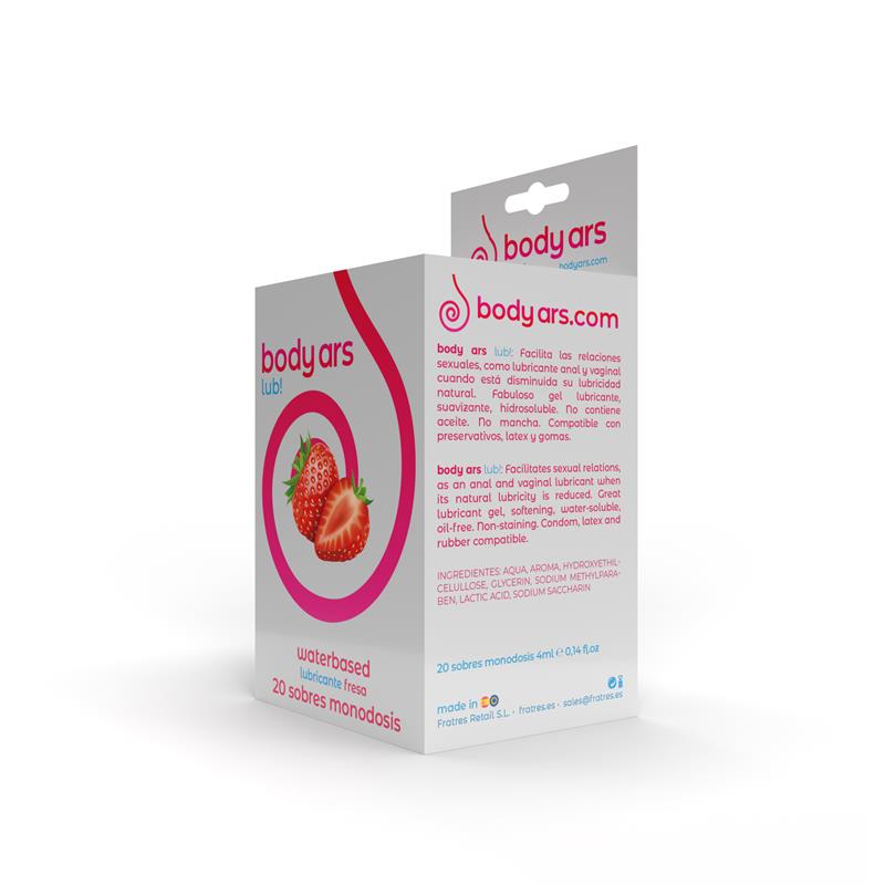 Monodosis Gel Lubricante Base Agua Fresa Ácida 20 X 4 Ml