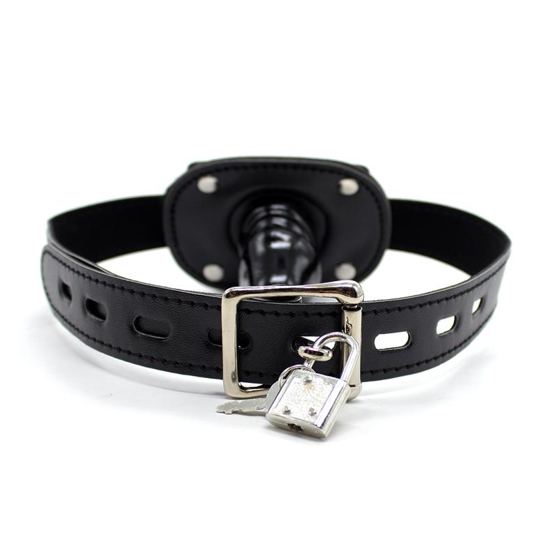 Mordaza Con Candado Forma De Pene Pequeño Negro