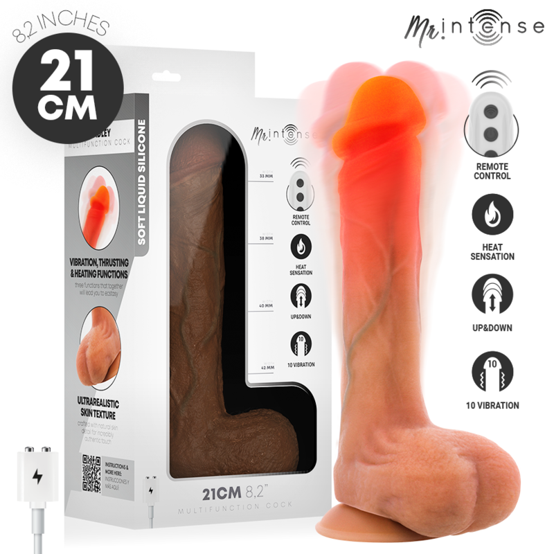 Mr Intense - Bradley Dildo Vibrador Con Efecto Calor Y Control Remoto 21 Cm -Ø- 4.2 Cm
