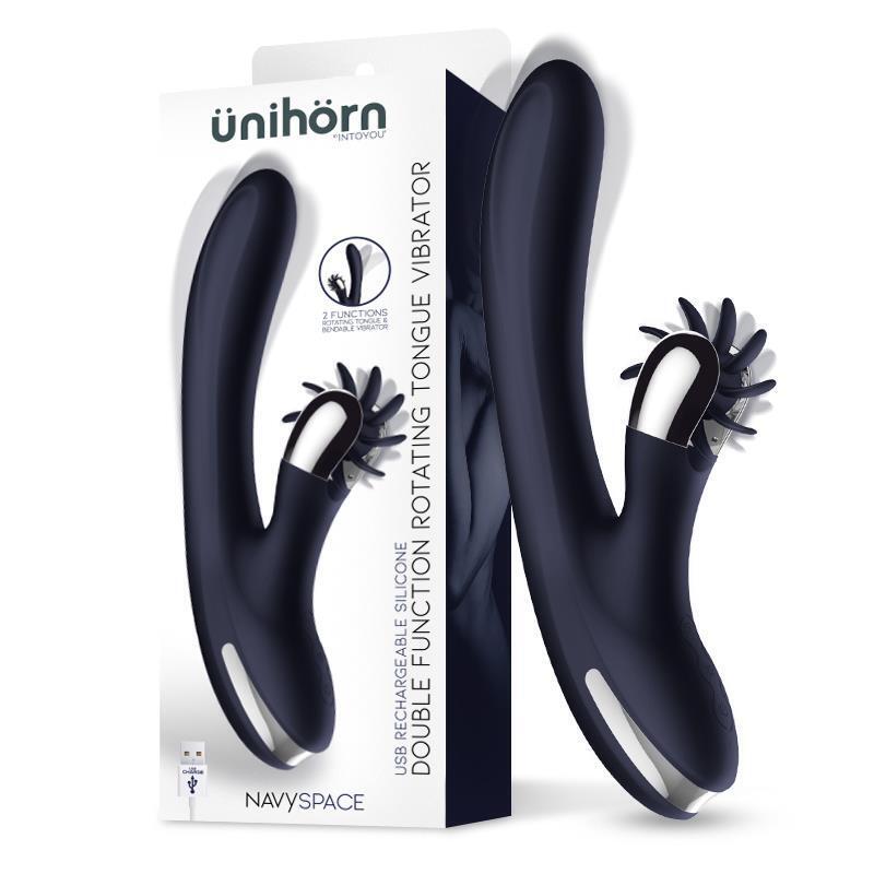 Navyspace Vibrador Con Lenguas Rotadoras Azul