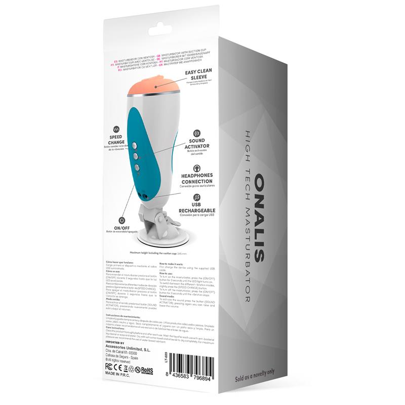 Onalis High Tech Masturbador Sistema Gemidos Y Vibración Vagina Silicona Usb